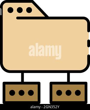 Hosting directory icon. Outline hosting directory vector icon color flat isolated Stock Vector