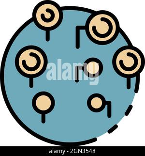 Remote sites on hosting icon. Outline remote sites on hosting vector icon color flat isolated Stock Vector