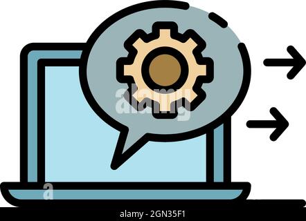 Configure server connection icon. Outline configure server connection vector icon color flat isolated Stock Vector