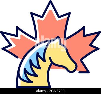 Canadian horse RGB color icon Stock Vector