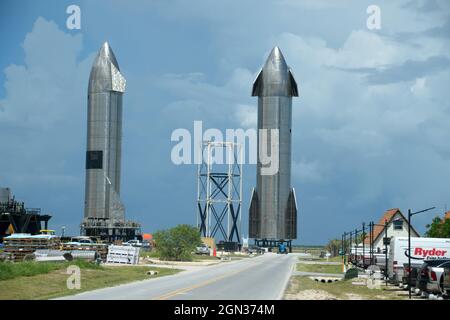 BOCA CHICA, UNITED STATES - Jul 31, 2021: the SpaceX Starbase located in Boca Chica Texas Stock Photo