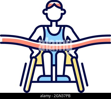 Disabled athletes RGB color icon Stock Vector