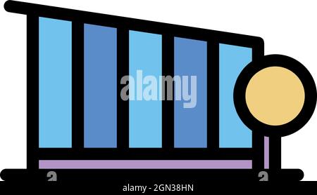 City park mall icon. Outline city park mall vector icon color flat isolated Stock Vector