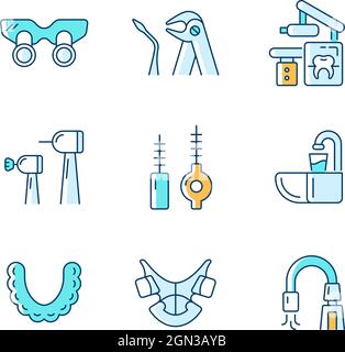 Dental visit linear icons set for dark and light mode Stock Vector ...
