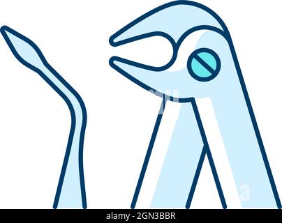 Tooth extraction tools RGB color icon Stock Vector