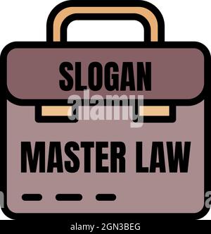 Master law icon. Outline master law vector icon color flat isolated Stock Vector