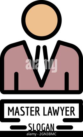 Master lawyer icon. Outline master lawyer vector icon color flat isolated Stock Vector