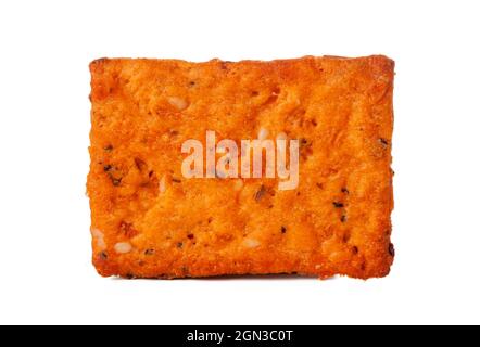 Dried bread crisps isolated on white background Stock Photo