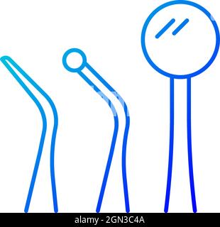 Dental instruments gradient linear vector icon Stock Vector