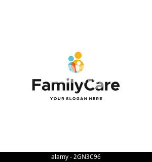 modern colorful Family Care community logo design Stock Vector