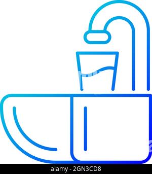 Dental spit bowl gradient linear vector icon Stock Vector