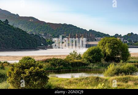 A view of Conwy Castle, Conwy, North Wales. Stock Photo
