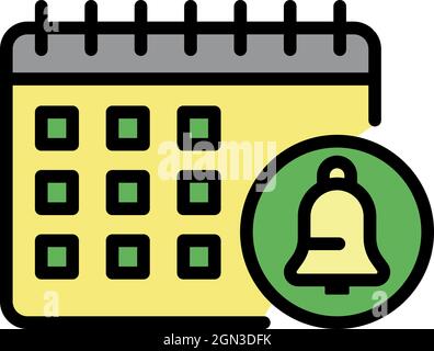 Mortgage calendar icon. Outline mortgage calendar vector icon color flat isolated Stock Vector