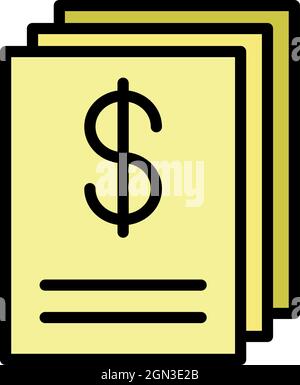Mortgage settlement documents icon. Outline mortgage settlement documents vector icon color flat isolated Stock Vector