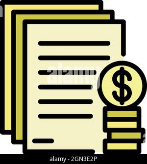 Mortgage down payment icon. Outline mortgage down payment vector icon color flat isolated Stock Vector