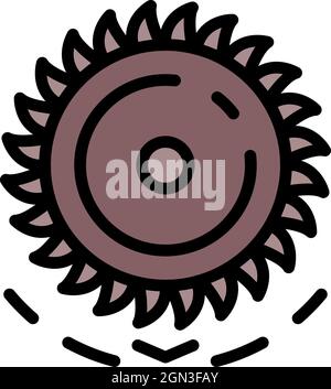 Mining extract wheel icon. Outline mining extract wheel vector icon color flat isolated Stock Vector