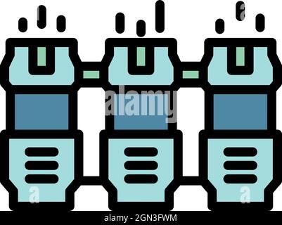 Modern mining farm icon. Outline modern mining farm vector icon color flat isolated Stock Vector
