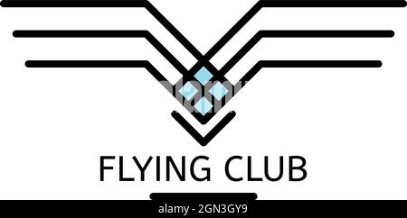 Flying club logo. Outline flying club vector logo color flat isolated Stock Vector