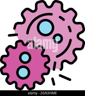 The bacterium multiplies icon. Outline bacterium multiplies vector icon color flat isolated Stock Vector