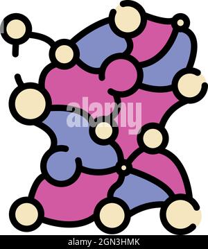 Staphylococcus colony icon. Outline staphylococcus colony vector icon color flat isolated Stock Vector