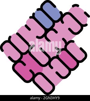 Colony of bacteria icon. Outline colony of bacteria vector icon color flat isolated Stock Vector