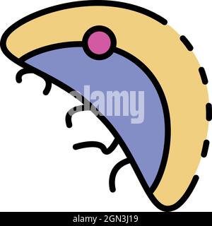Dangerous bacterium icon. Outline dangerous bacterium vector icon color flat isolated Stock Vector