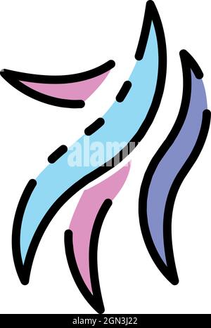 Spirochete bacteria icon. Outline spirochete bacteria vector icon color flat isolated Stock Vector