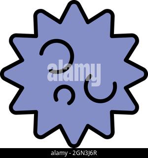 Virus structure icon. Outline virus structure vector icon color flat isolated Stock Vector