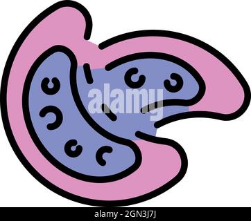 Bacteria multiplication icon. Outline bacteria multiplication vector icon color flat isolated Stock Vector