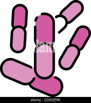 Bacillus icon. Outline bacillus vector icon color flat isolated Stock Vector