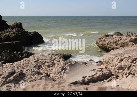 Abandoned ruins of Karosta Forts military defenses in the Baltic Sea on the coastline of Liepaja, Latvia Stock Photo