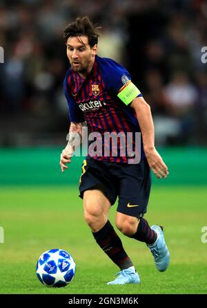 File photo dated 03-10-2018 of Barcelona's Lionel Messi. Issue date: Wednesday September 22, 2021. Stock Photo