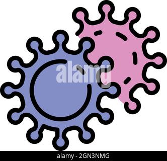 Rhinovirus icon. Outline rhinovirus vector icon color flat isolated Stock Vector