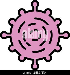 Adenovirus icon. Outline adenovirus vector icon color flat isolated Stock Vector