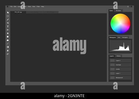 photo editing and graphics creation software mockup Stock Photo