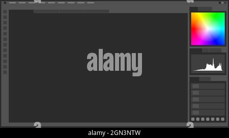 photo editing and graphics creation software interface template Stock Photo