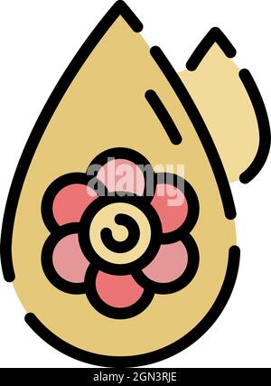 Spa cream drop icon. Outline spa cream drop vector icon color flat isolated Stock Vector