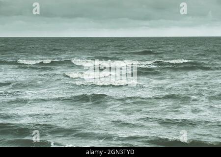 dark tones dramatic stormy sea landscape Stock Photo