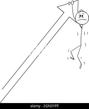 businessman frustrated about economic arrow falling down financial ...