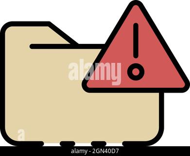 File access alert icon. Outline file access alert vector icon color flat isolated Stock Vector