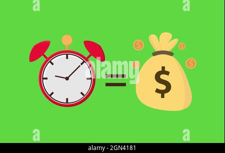 Illustration vector design of time is money background Stock Vector