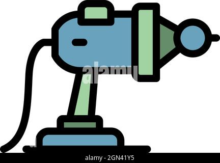 Assembly pistol icon. Outline assembly pistol vector icon color flat isolated Stock Vector