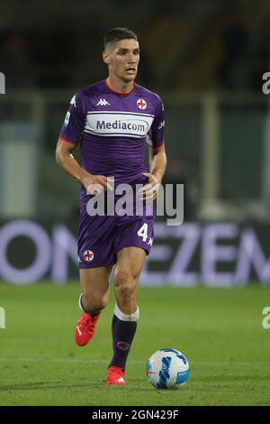 Florence, Italy. 22nd Sep, 2021. FLORENCE, Italy - 21.09.2021: NIKOLA MILENKOVIC (FIORENTINA) in action during the Serie A Italian football match between ACF FIORENTINA VS INTER FC at Artemio Franchi stadium in Florence on September 21st, 2021. Credit: Independent Photo Agency/Alamy Live News Stock Photo