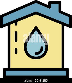 Home water system icon. Outline home water system vector icon color flat isolated Stock Vector