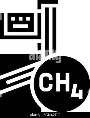 methane gas station glyph icon vector illustration Stock Vector