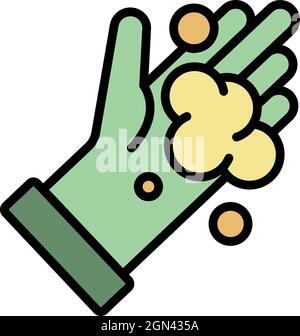 Hand wash protection icon. Outline hand wash protection vector icon color flat isolated Stock Vector