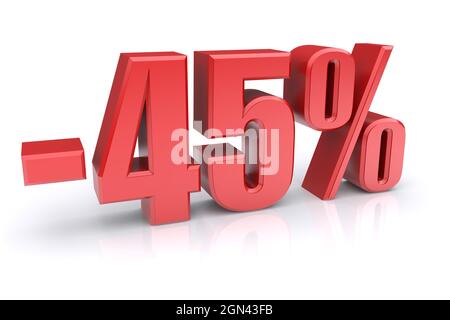 45% discount icon on a white background Stock Photo