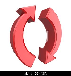 Conceptual 3d image of rotating red arrows Stock Photo