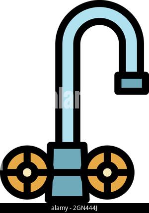 Classic faucet icon. Outline classic faucet vector icon color flat isolated Stock Vector