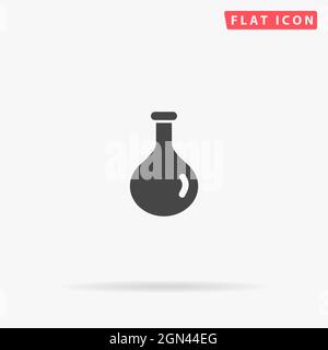 Health or magic mana potion bottle, flask flat vector icon. Hand drawn style design illustrations. Stock Vector